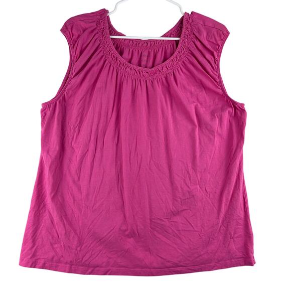 Preswick & Moore Tops - Preswick & Moore Sleeveless Blouse Women's 2X Bubblegum Pink 100% Cotton Stretch